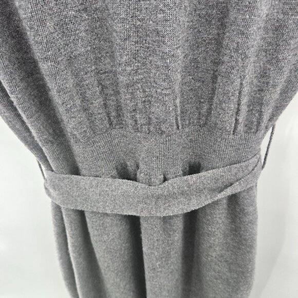 Anthropologie x Building 18 Gray Wool Blend Sleeveless Slit Sweater Dress Maxi L - Picture 8 of 16
